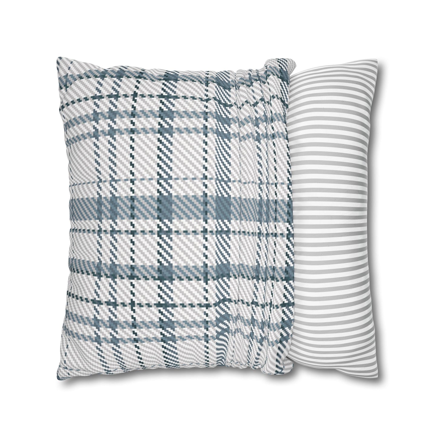 Cozy Blue Plaid Throw Pillowcase