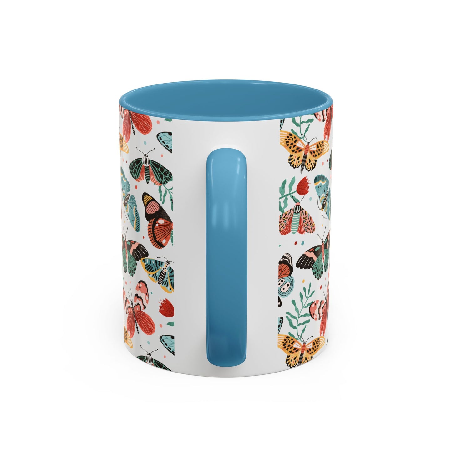Mug Butterfly Breeze Turquoise and Rich Red