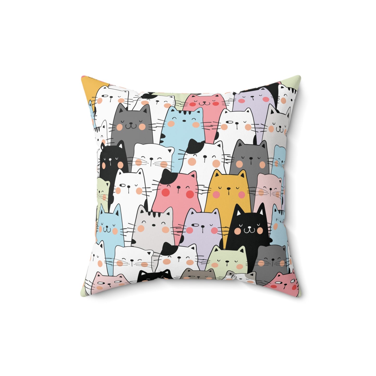 Watching You Cozy Cat-Themed Square Pillow, Cute Cat Decor, Home Accent, Pet Lover Gift, Cat Lover Gift, Colorful Throw Pillow