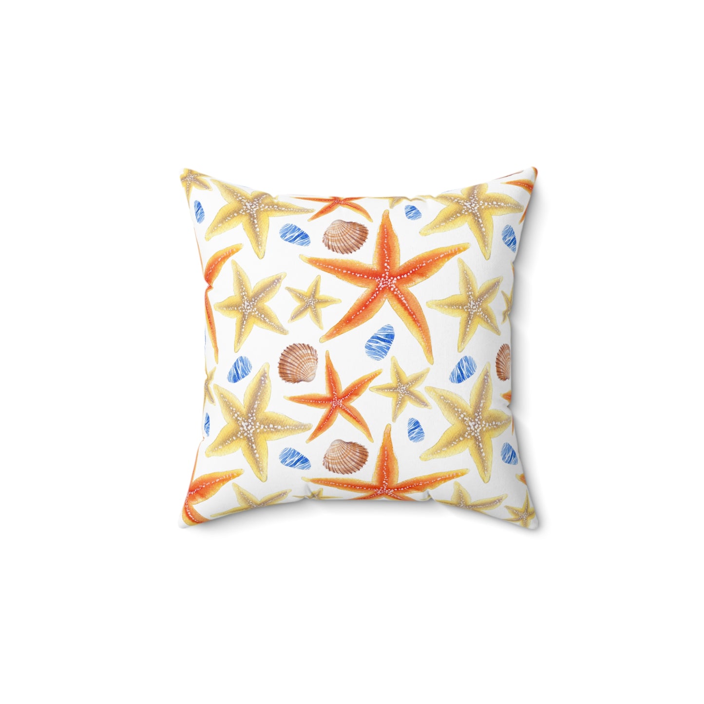 Coastal Decorative Pillow with Starfish & Stripes