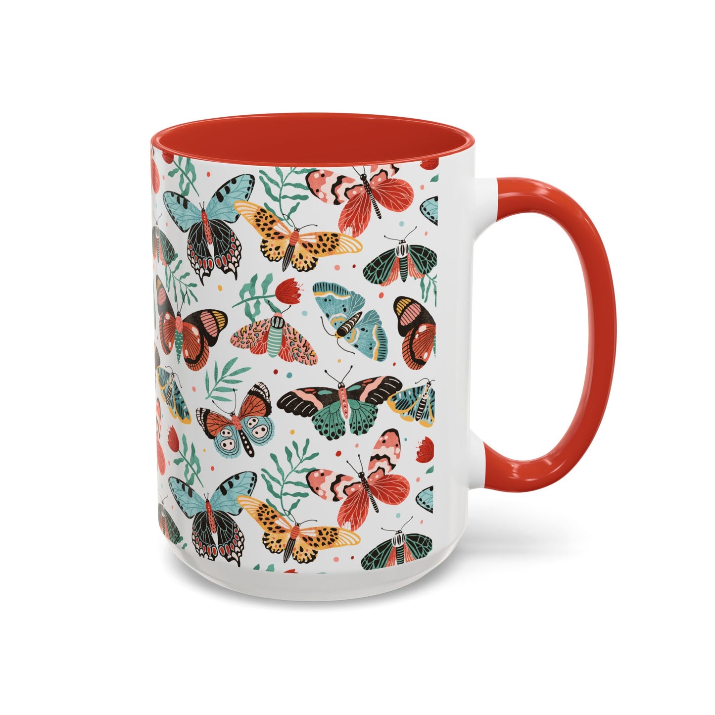 Mug Butterfly Breeze Turquoise and Rich Red