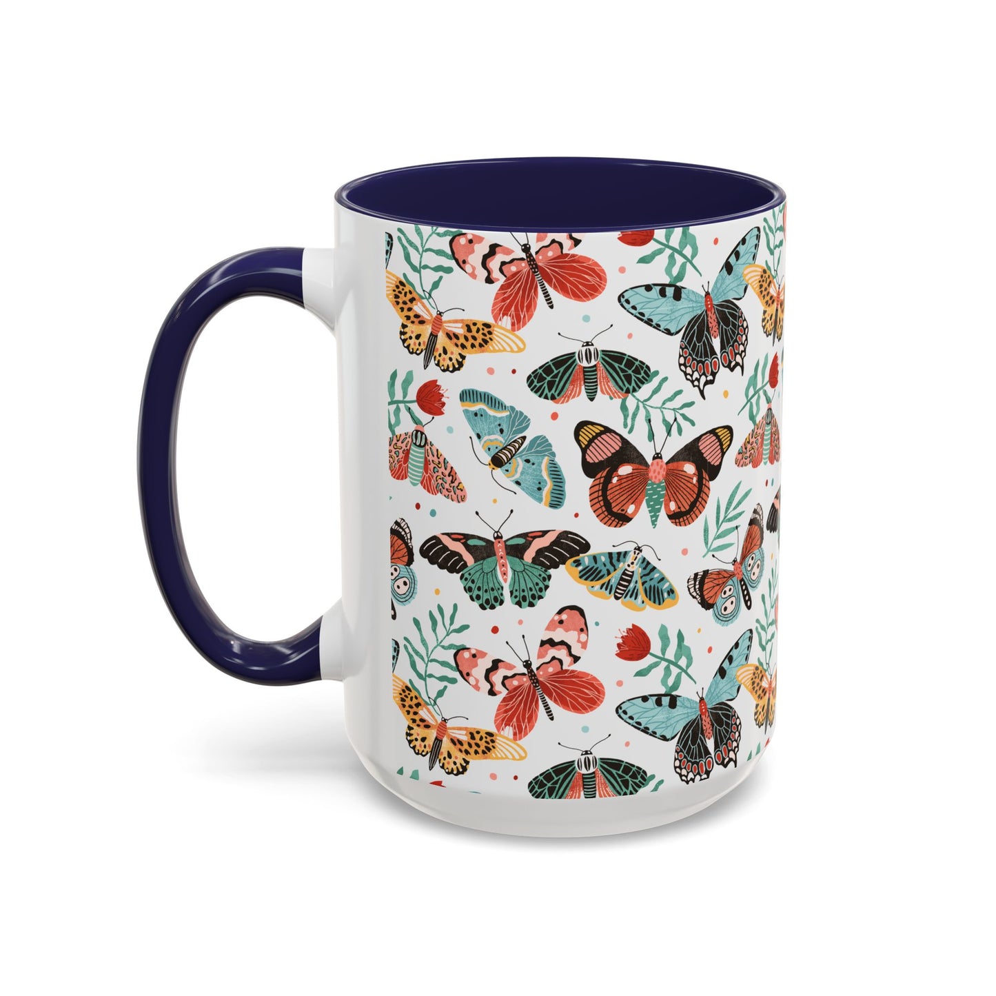 Mug Butterfly Breeze Turquoise and Rich Red
