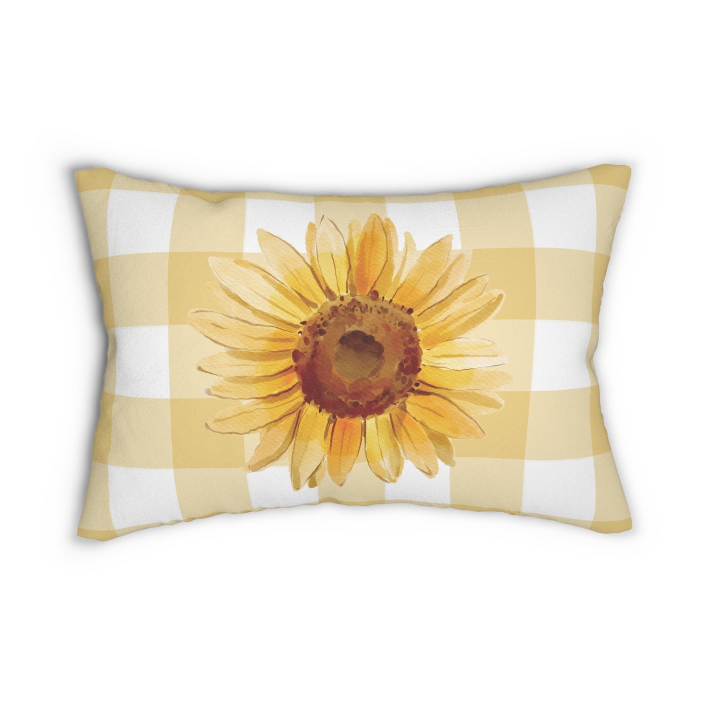 Lumbar Pillow - Sunflower Check Boho Chic Home Decor