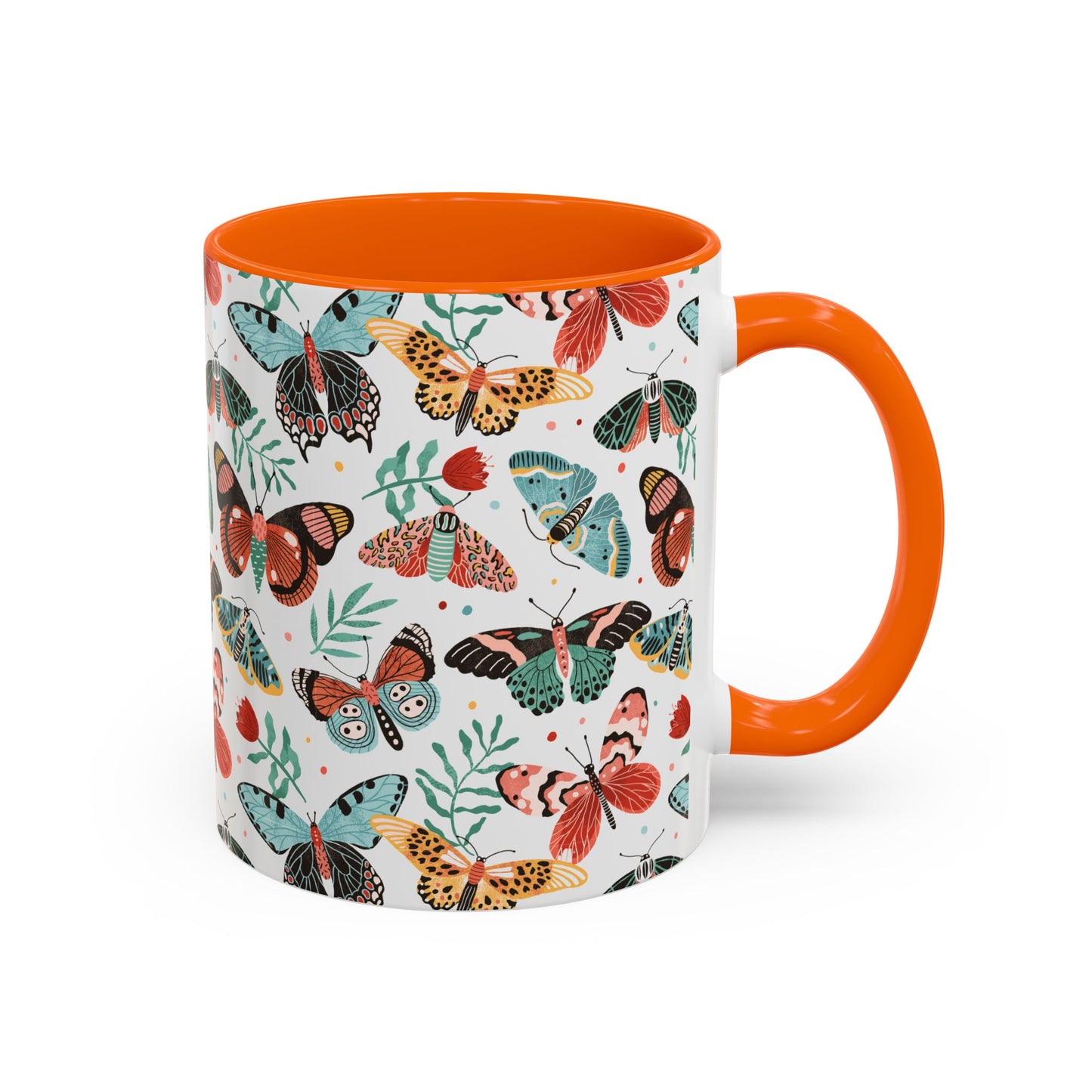 Mug Butterfly Breeze Turquoise and Rich Red