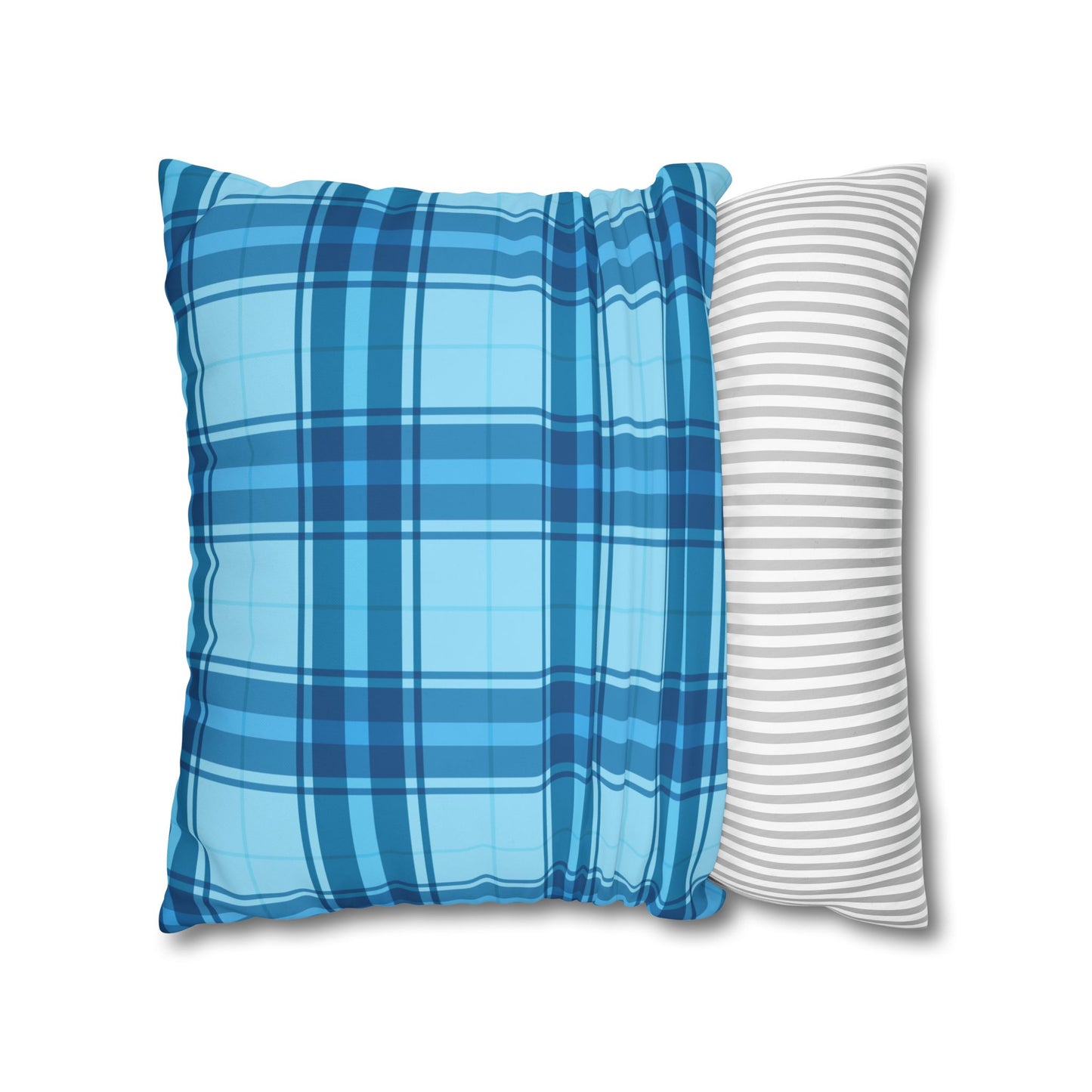 Plaid Blue Throw Pillowcase, Cozy Home Decor, Decorative Cushion, Accent Pillow, Living Room Style, Gift for Him or Her