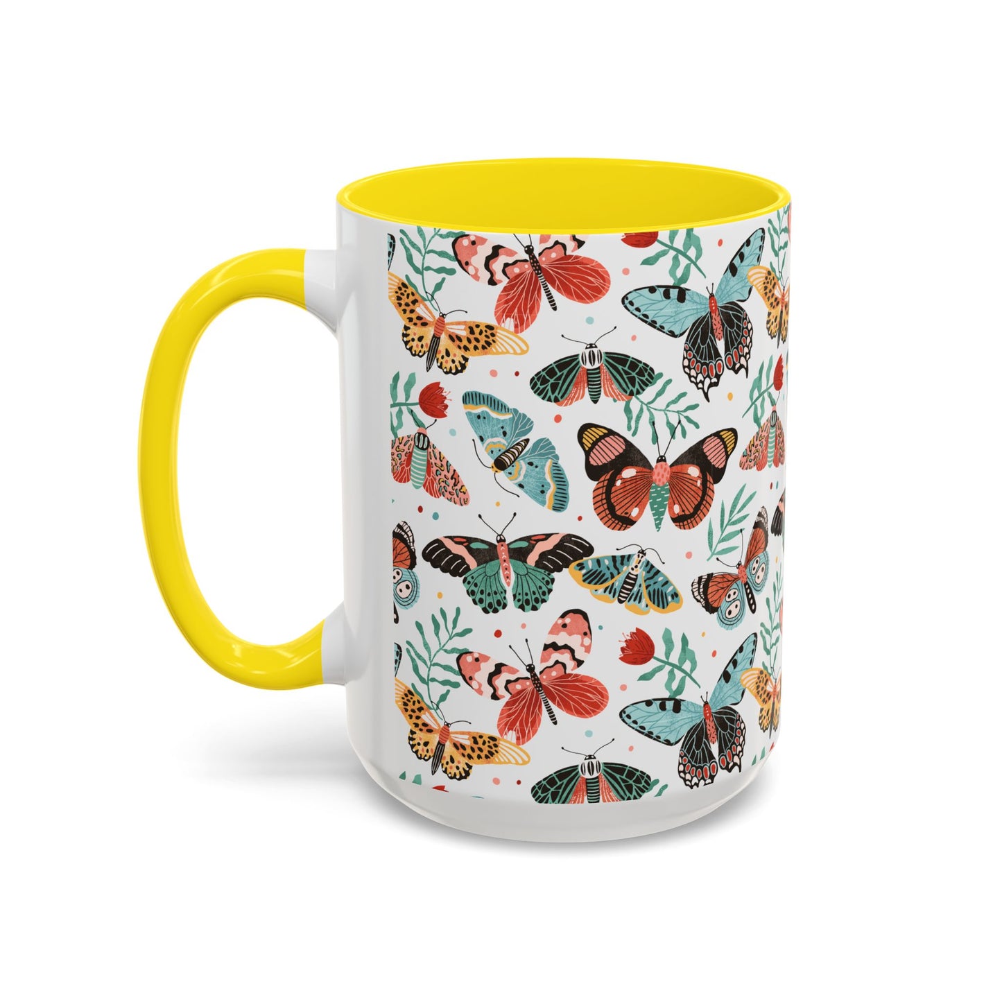 Mug Butterfly Breeze Turquoise and Rich Red