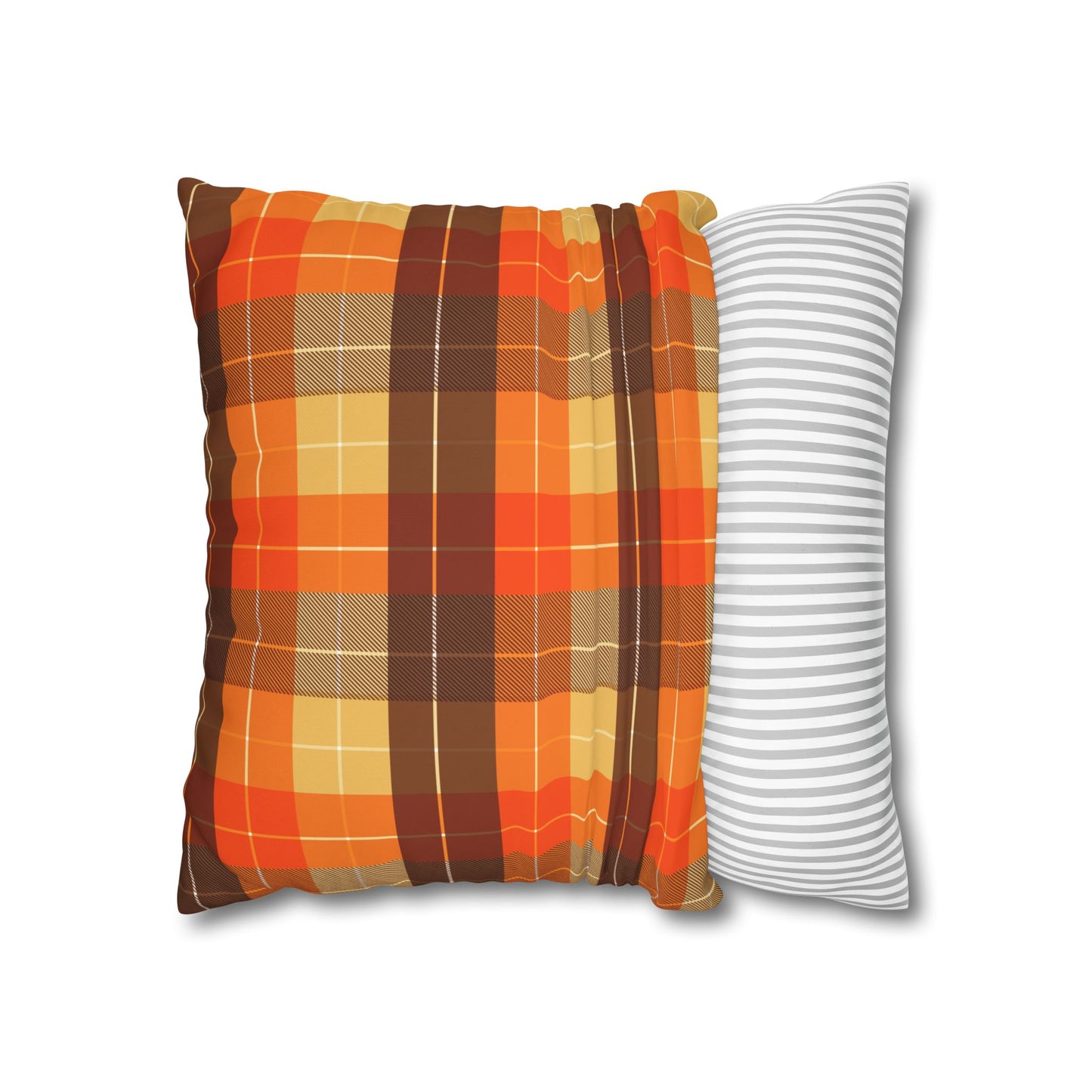 Autumn Plaid Pillowcase, Cozy Home Decor, Seasonal Accent, Thanksgiving Decoration, Comfortable Throw Pillow, Fall Vibes