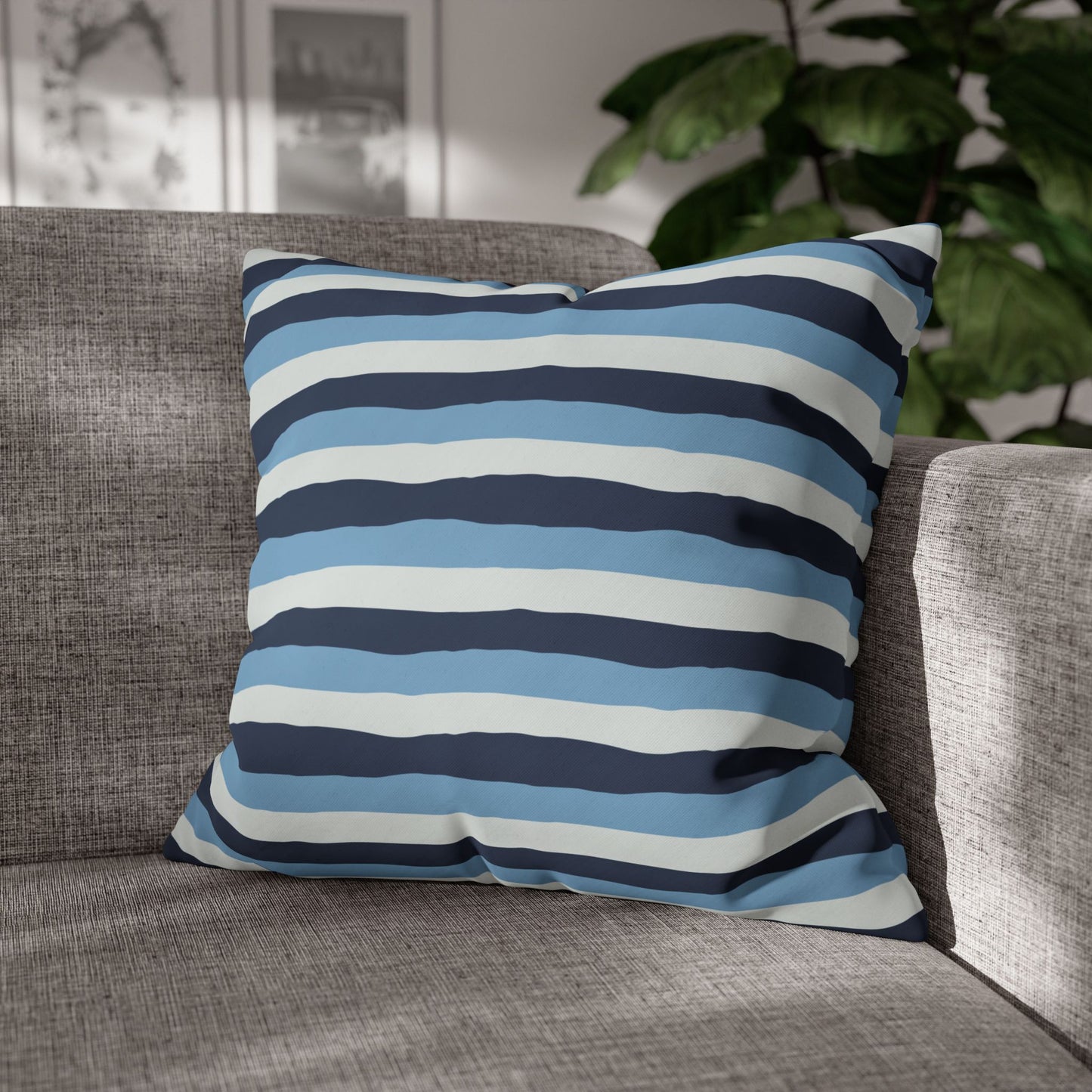 Nautical Striped Pillowcase, Cozy Decorative Throw Pillow, Beach House Decor, Summer Home Accent, Unique Gift Idea