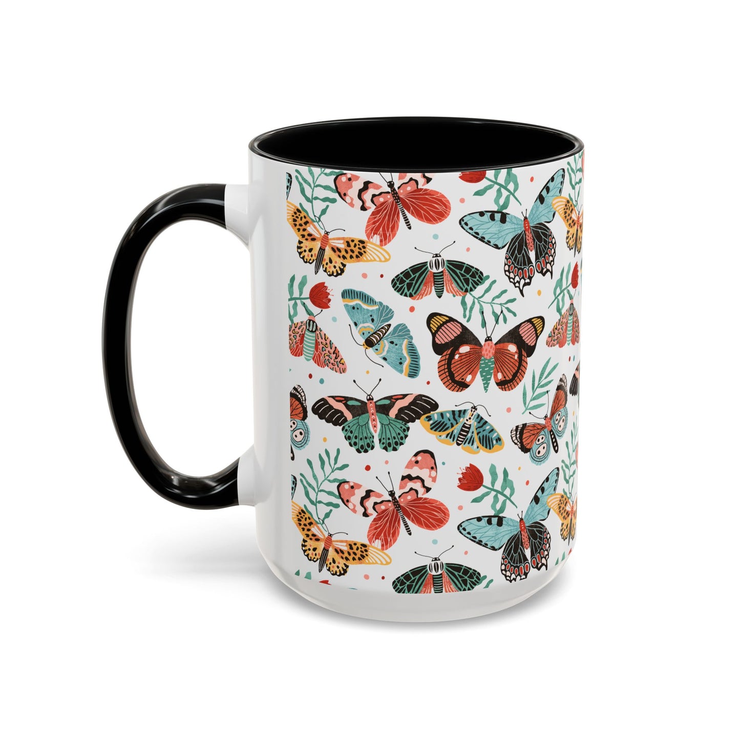 Mug Butterfly Breeze Turquoise and Rich Red