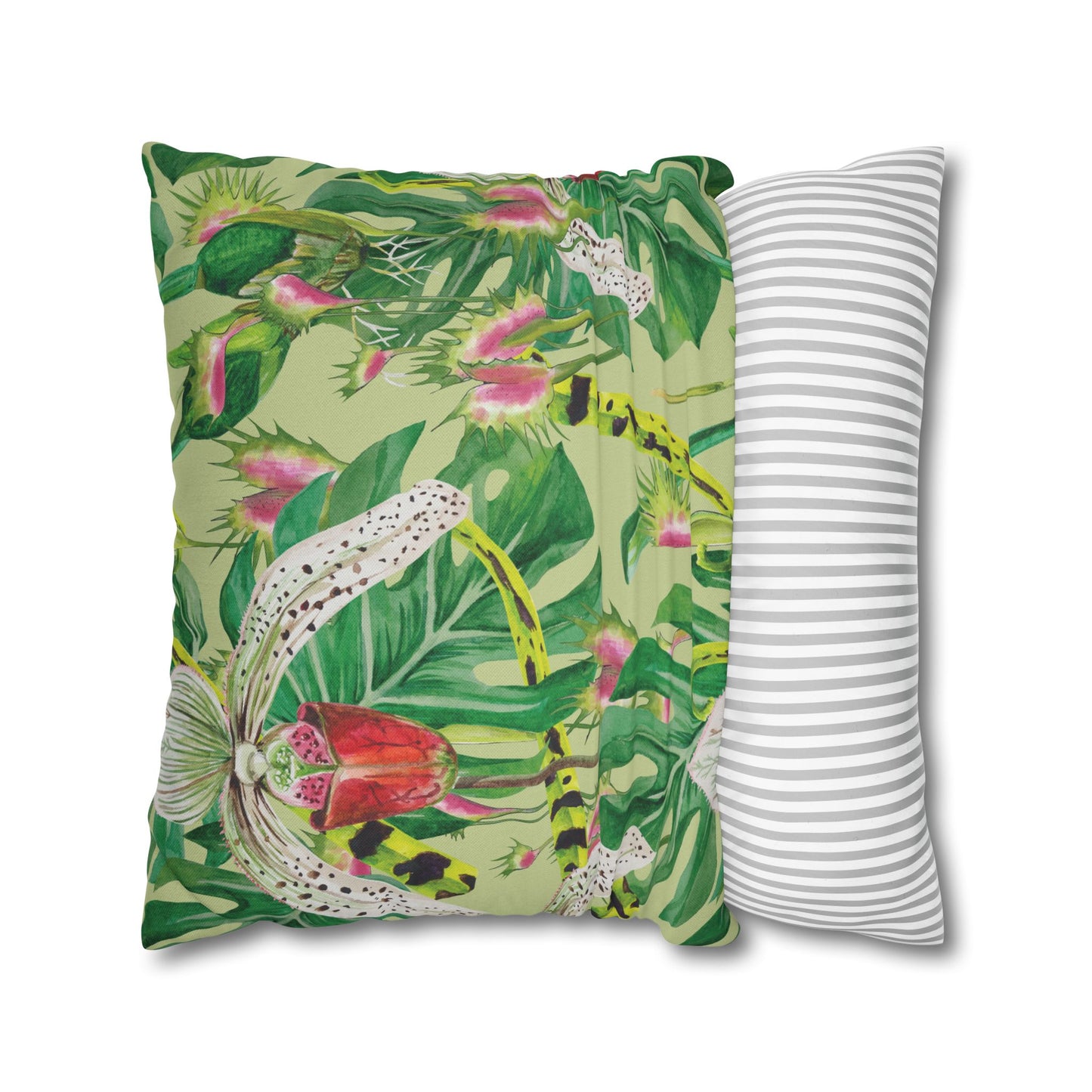 Tropical Floral Pillowcase | Decorative Home Accent, Botanical Throw Pillow, Bohemian Décor, Gift for Plant Lovers, Summer Home Style