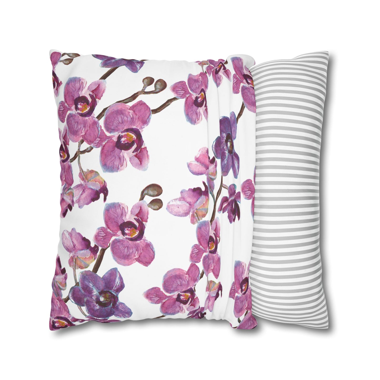Floral Poly Canvas Pillowcase, Home Decor, Throw Pillow, Wedding Gift, Bedroom Accents, Floral Design Pillow