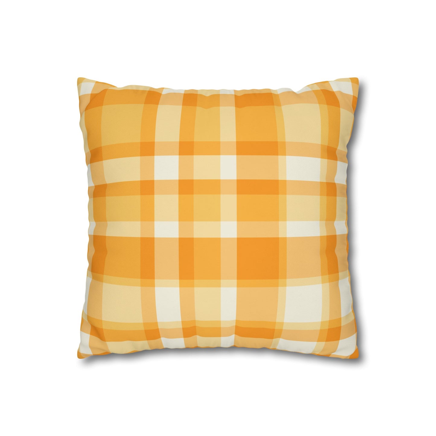 Sunshine Checkered Poly Canvas Pillowcase | Cozy Home Decor, Throw Pillow, Living Room Accent, Farmhouse Style, Seasonal Pillow