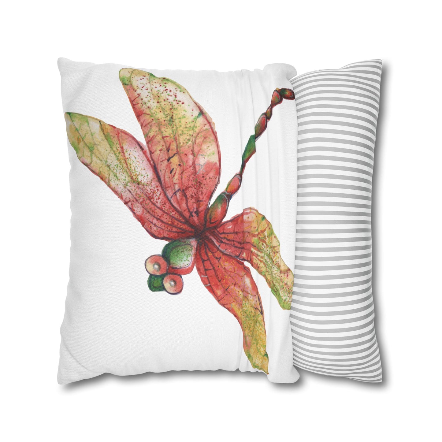 Earthy Vibrant Dragonfly Pillowcase | Nature-Inspired Home Decor, Gardening Gift, Spring Accent, Bohemian Pillow Cover, Eco-Friendly Textile