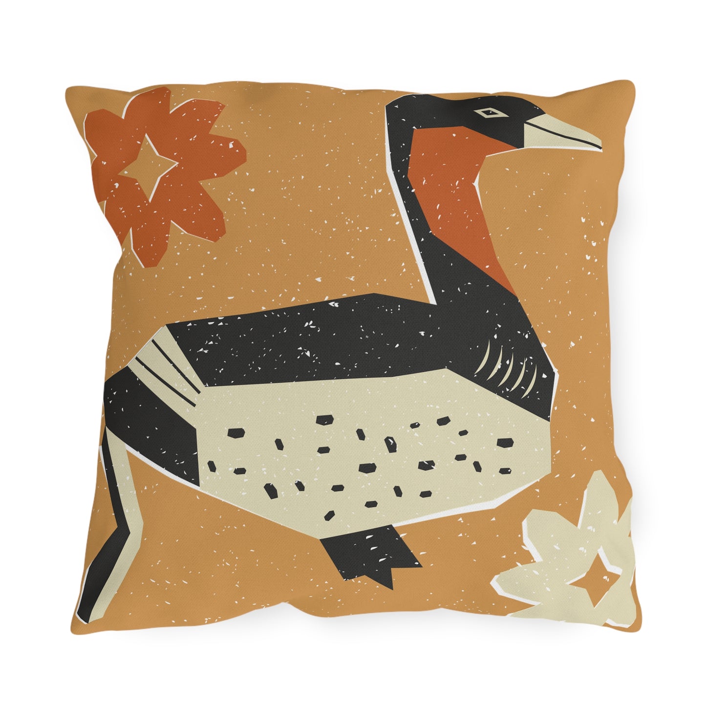 Tribal Design Rustic Goose Stylish Outdoor Pillow for Cozy Settings, Garden Decor, Boho Patio Accessories, Spring/Summer Vibes, Gift for Nature Lovers
