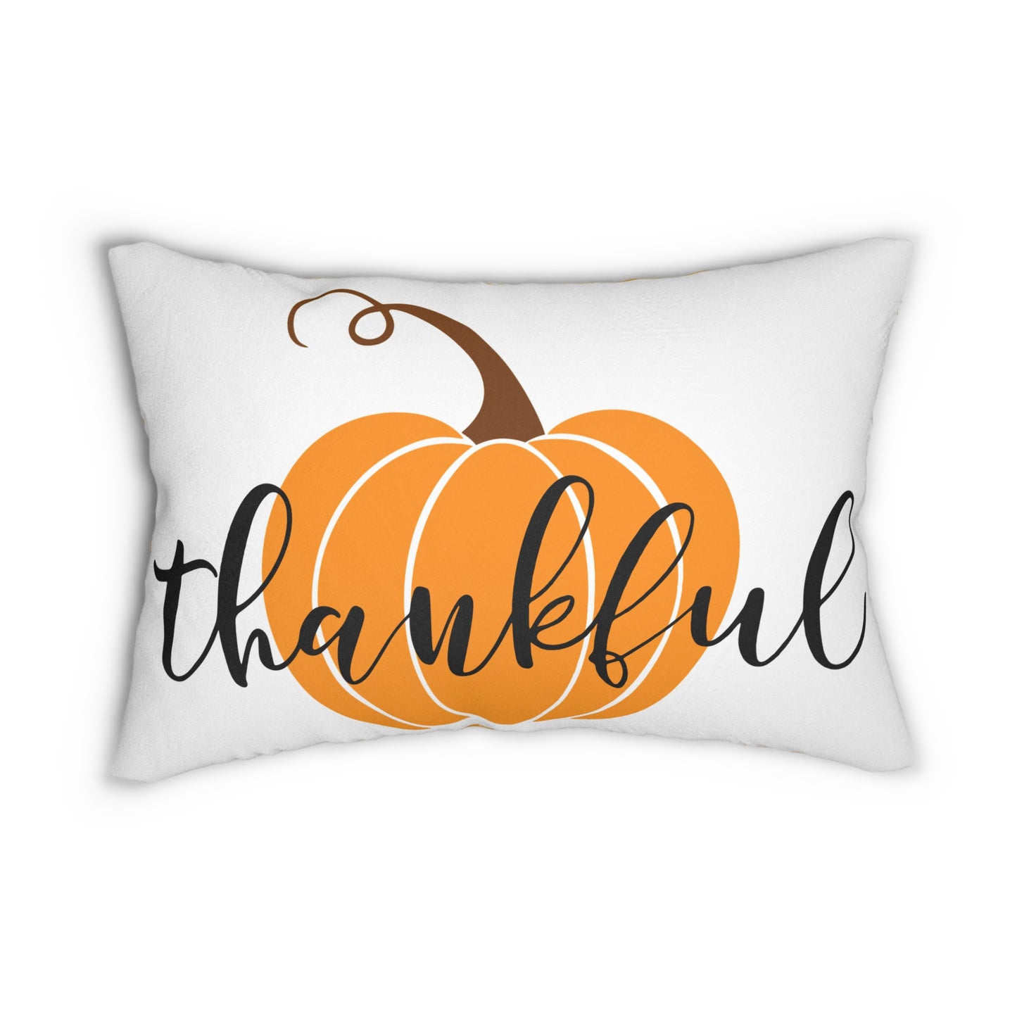Thankful Pumpkin Lumbar Pillow - Cozy Fall Decor for Thanksgiving, Harvest, Home Styling, Holiday Gift, Autumn Vibes