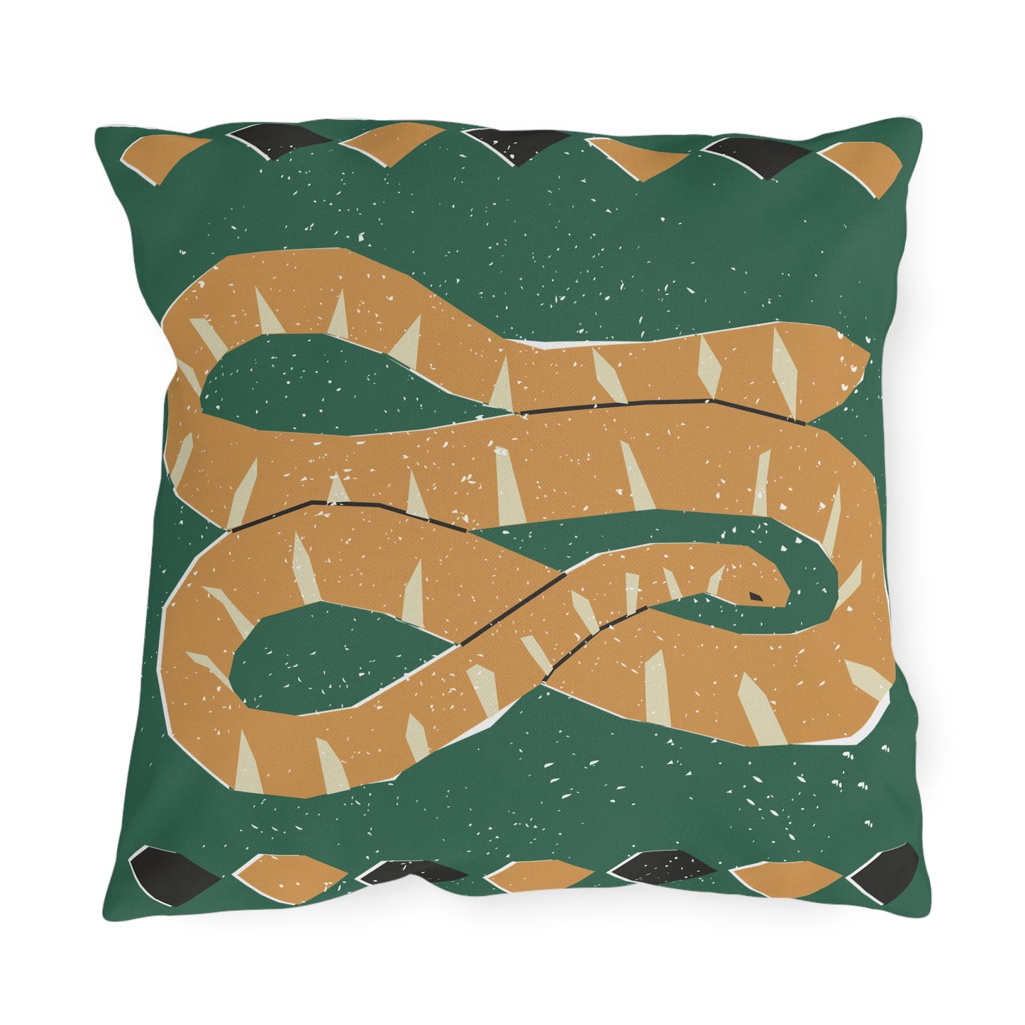 Desert-Inspired Rustic Tribal Design Snake Outdoor Pillow | Boho Chic Decor, Patio Cushions, Nature Decor, Home Accents, Camping Accessories