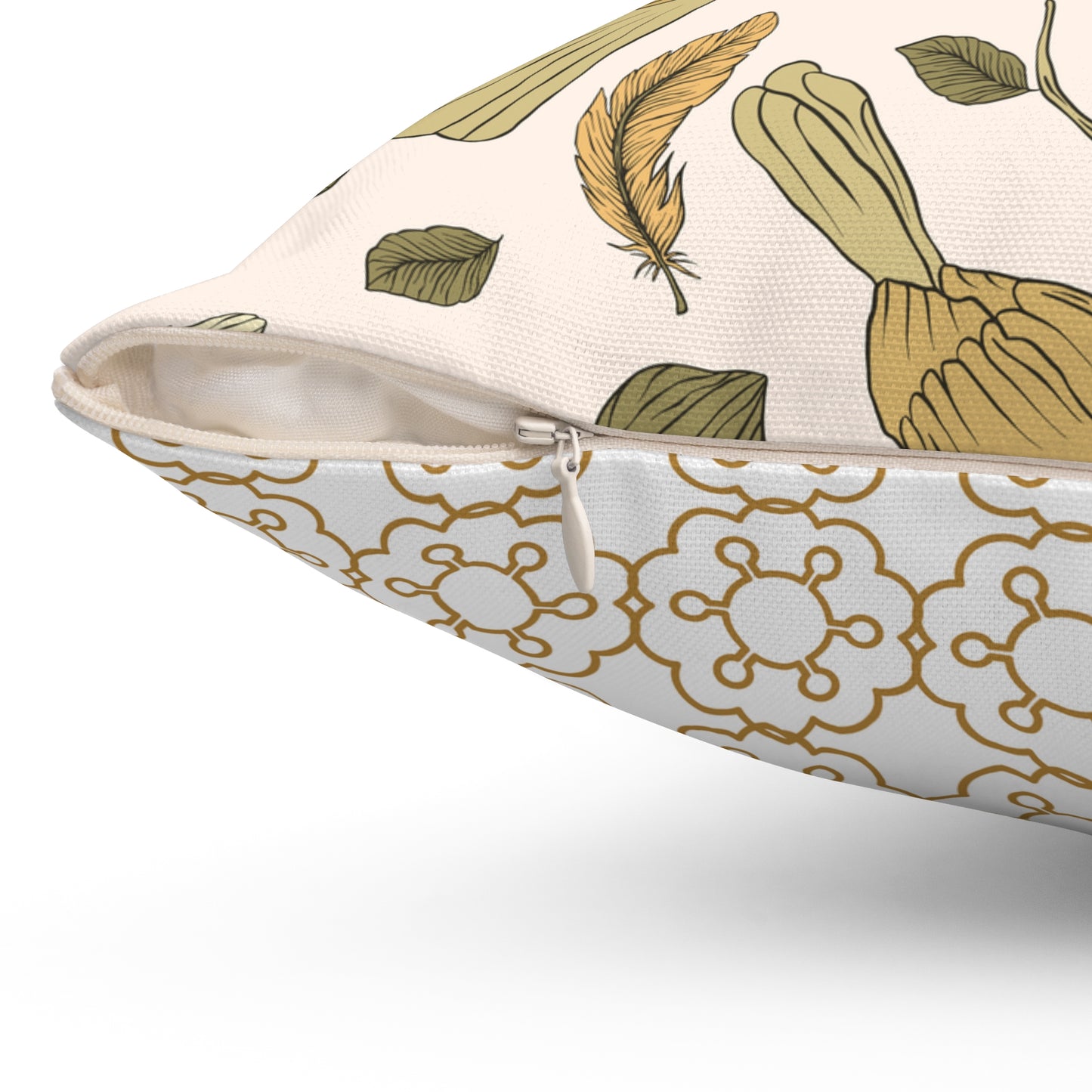 Throw Pillow Flora and Songbirds Eating Berries