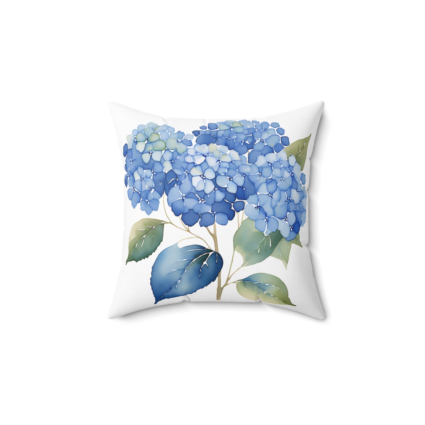 Blue Hygrangeas of Spun Polyester Square Pillow