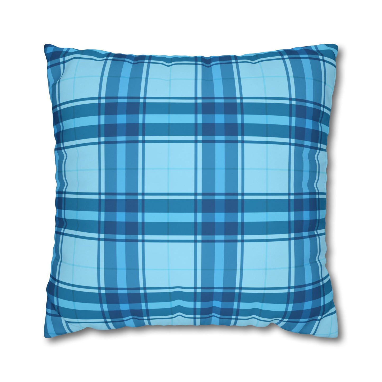 Plaid Blue Throw Pillowcase, Cozy Home Decor, Decorative Cushion, Accent Pillow, Living Room Style, Gift for Him or Her