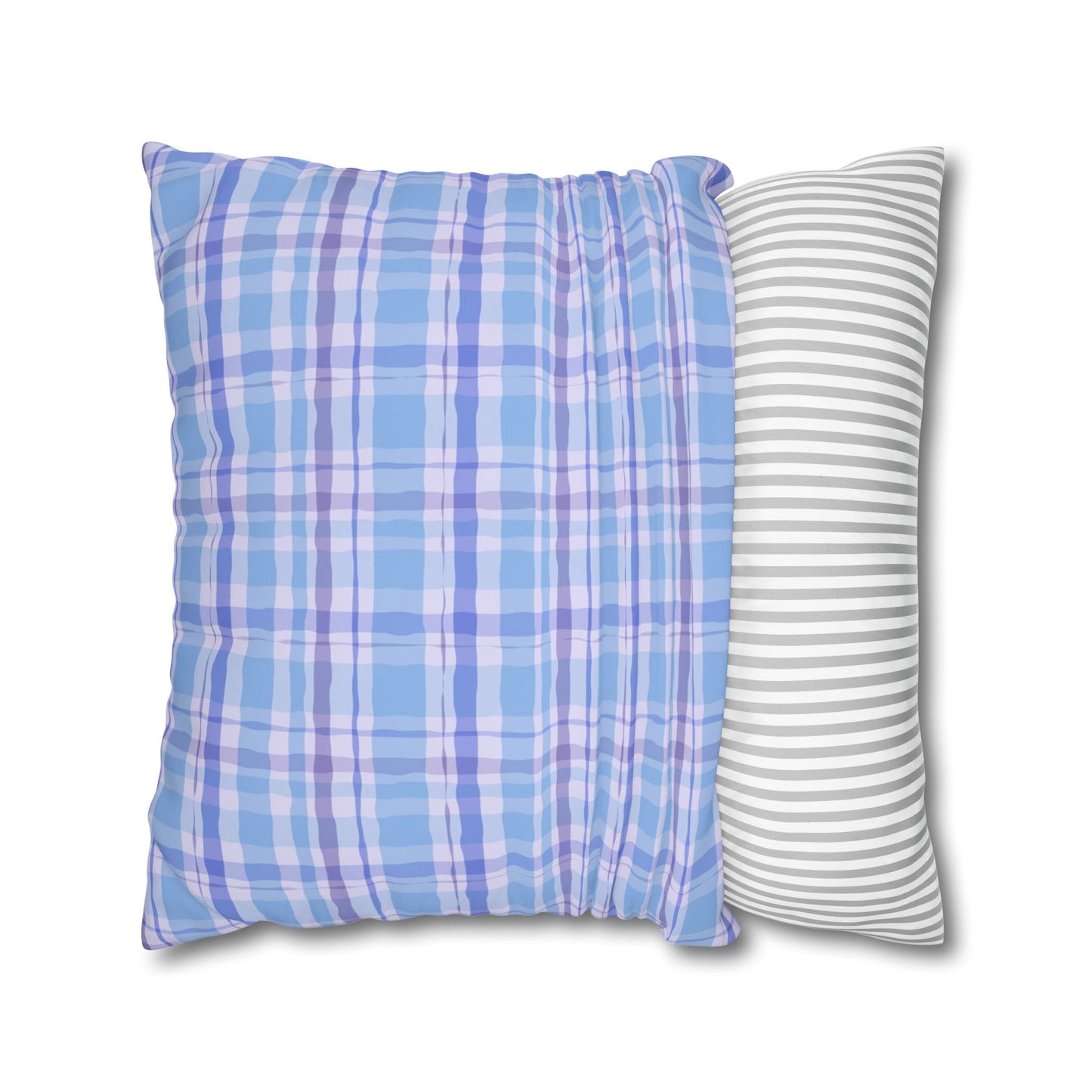 Cozy Blue Plaid Pillowcase, Soft Throw Pillow Cover, Decorative Cushion, Home Decor, Gifts for Her, Farmhouse Style