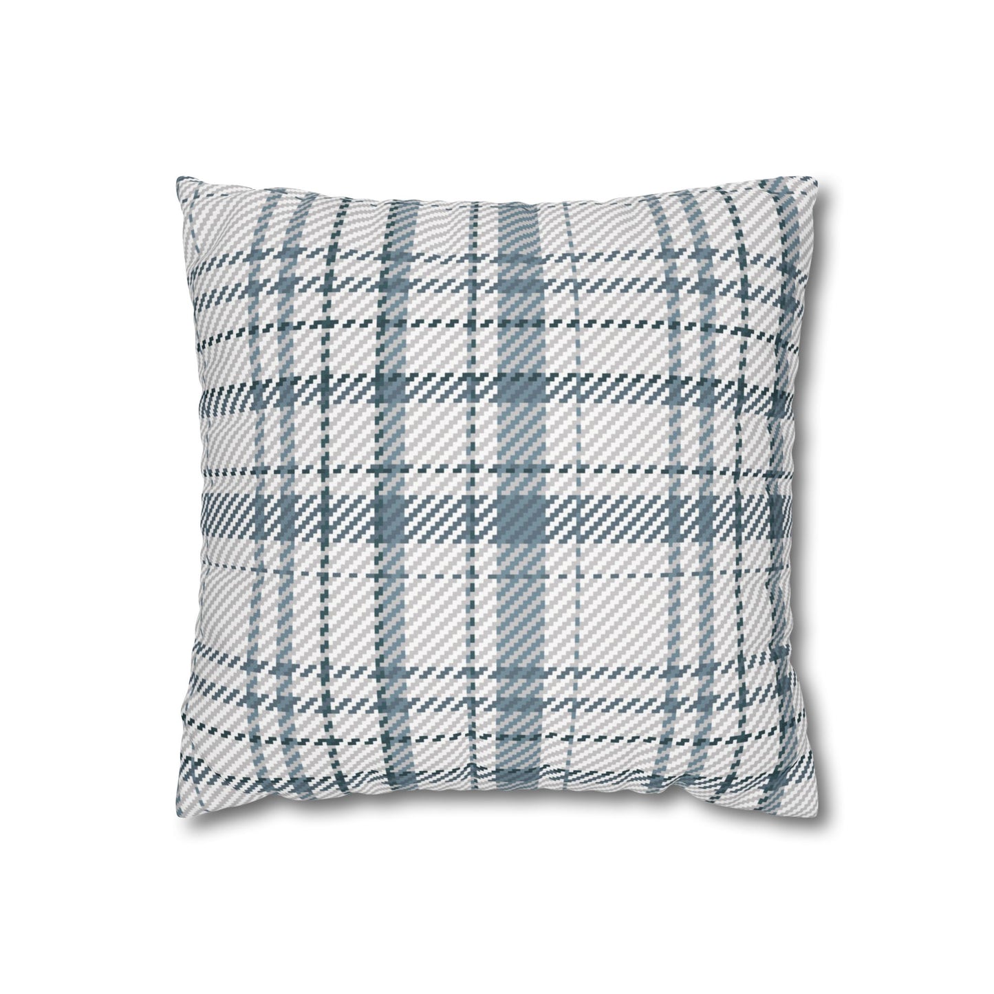 Cozy Blue Plaid Throw Pillowcase