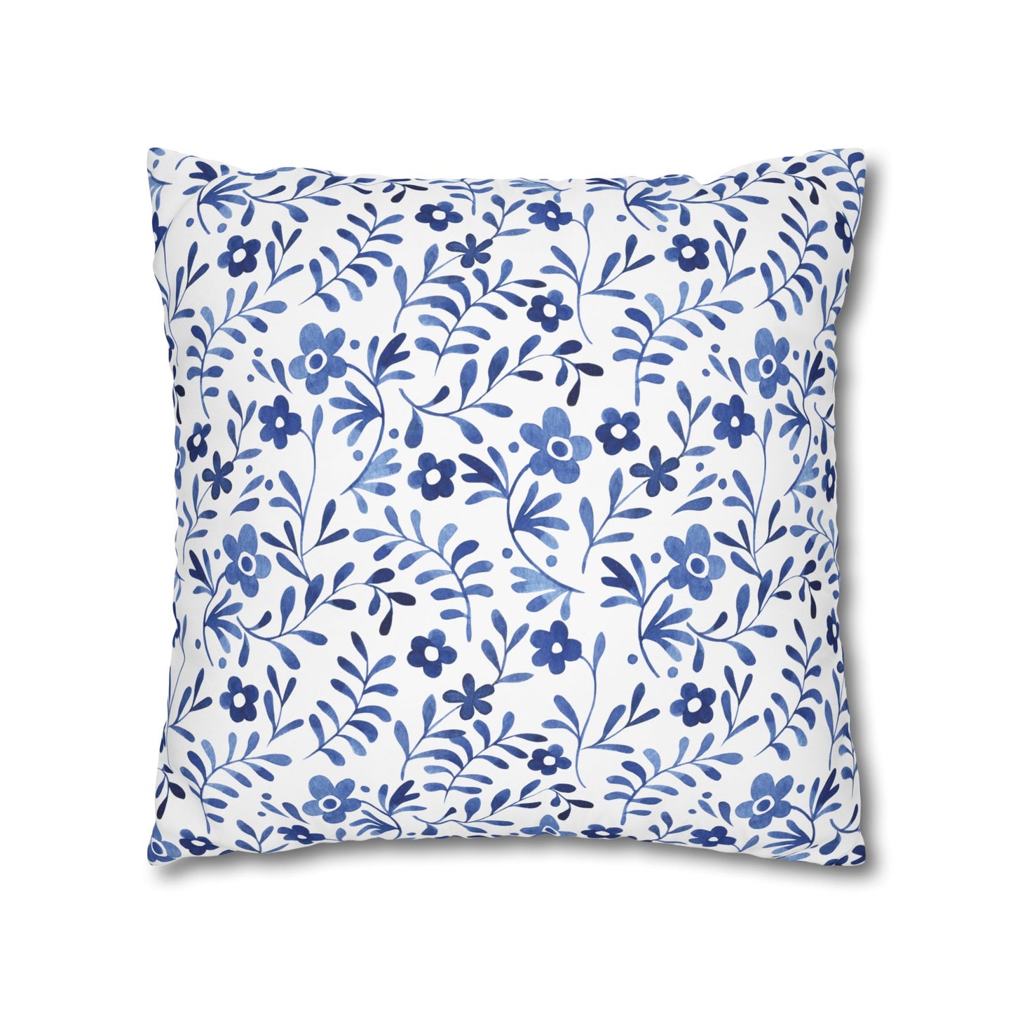 Floral Design Pillowcase - Cozy Home Decor, Decorative Cushion Cover, Blue & White Cushion, Gift for Homeowners, Floral Pillow