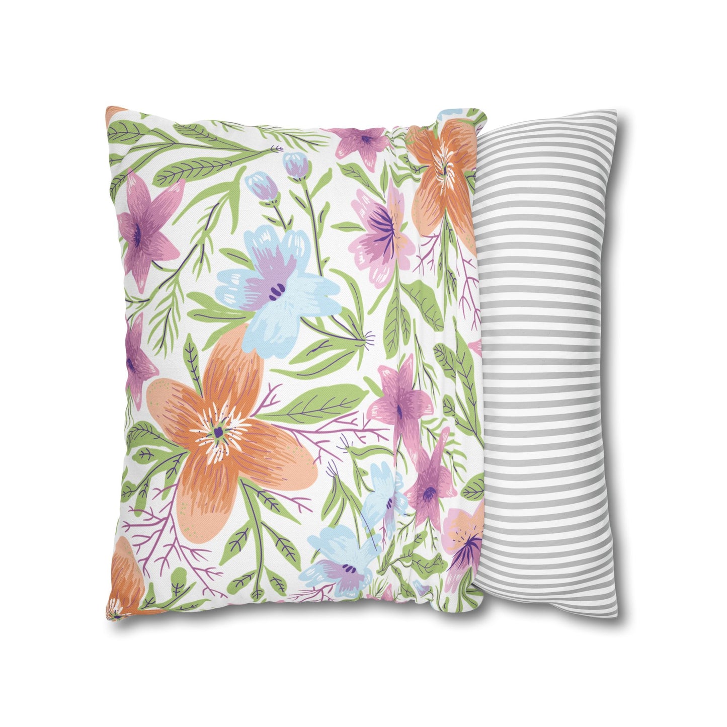 Floral Dragonfly Pillowcase, Cozy Home Decor, Boho Accent Pillows, Nature-Inspired Gift, Spring Decor