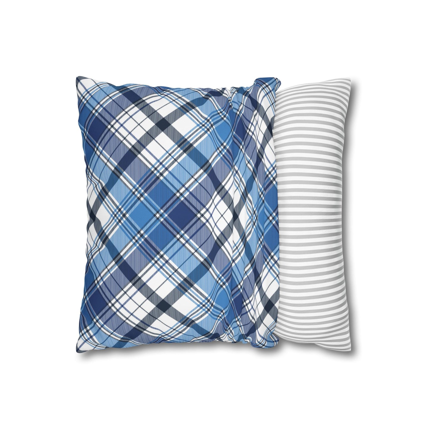 Plaid Decorative Pillowcase Cover, Cozy Home Accent, Throw Pillow, Bedroom Decor, Gifts for Him, Holidays, Blue Check Pattern