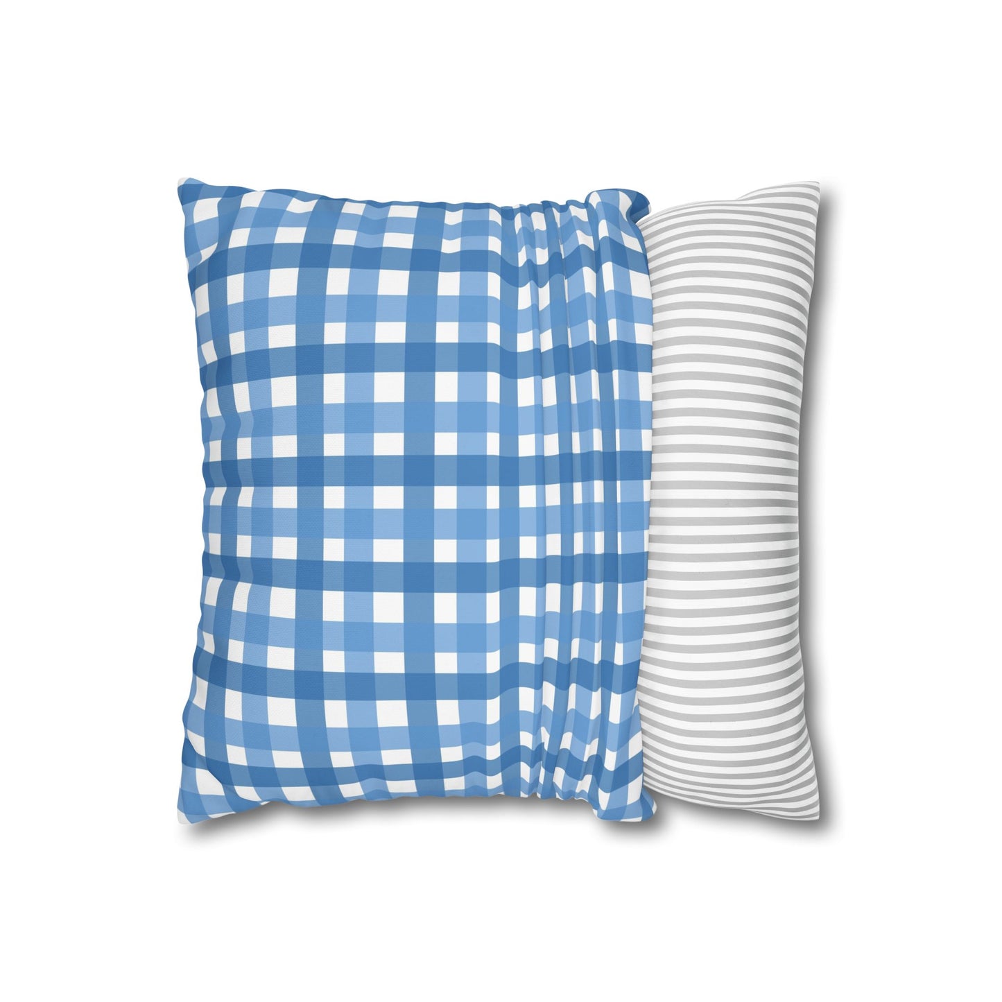 Charming Blue Gingham Pillowcase - Cozy Home Decor, Rustic Cabin Accent, Seasonal Gift, Living Room Accessory, Farmhouse Decor
