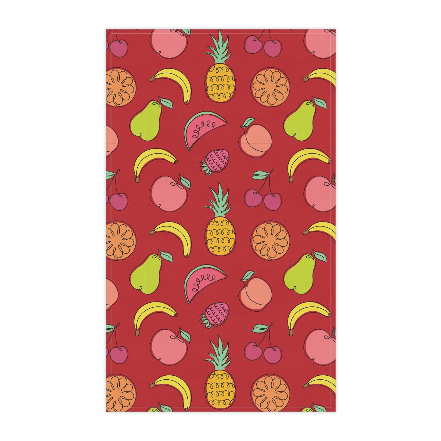 Fruitful Whimsy: A Tea Towel Delight - Dark Red - FWTT