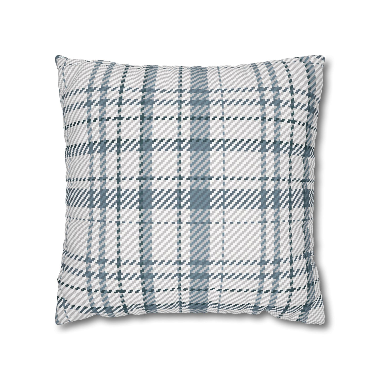 Cozy Blue Plaid Throw Pillowcase