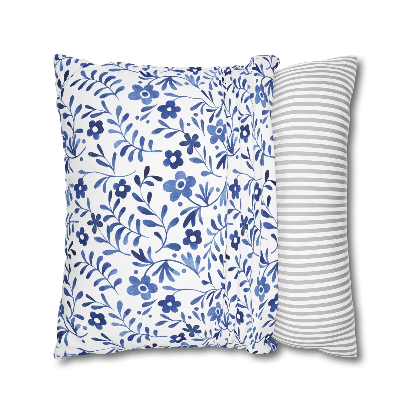 Floral Design Pillowcase - Cozy Home Decor, Decorative Cushion Cover, Blue & White Cushion, Gift for Homeowners, Floral Pillow