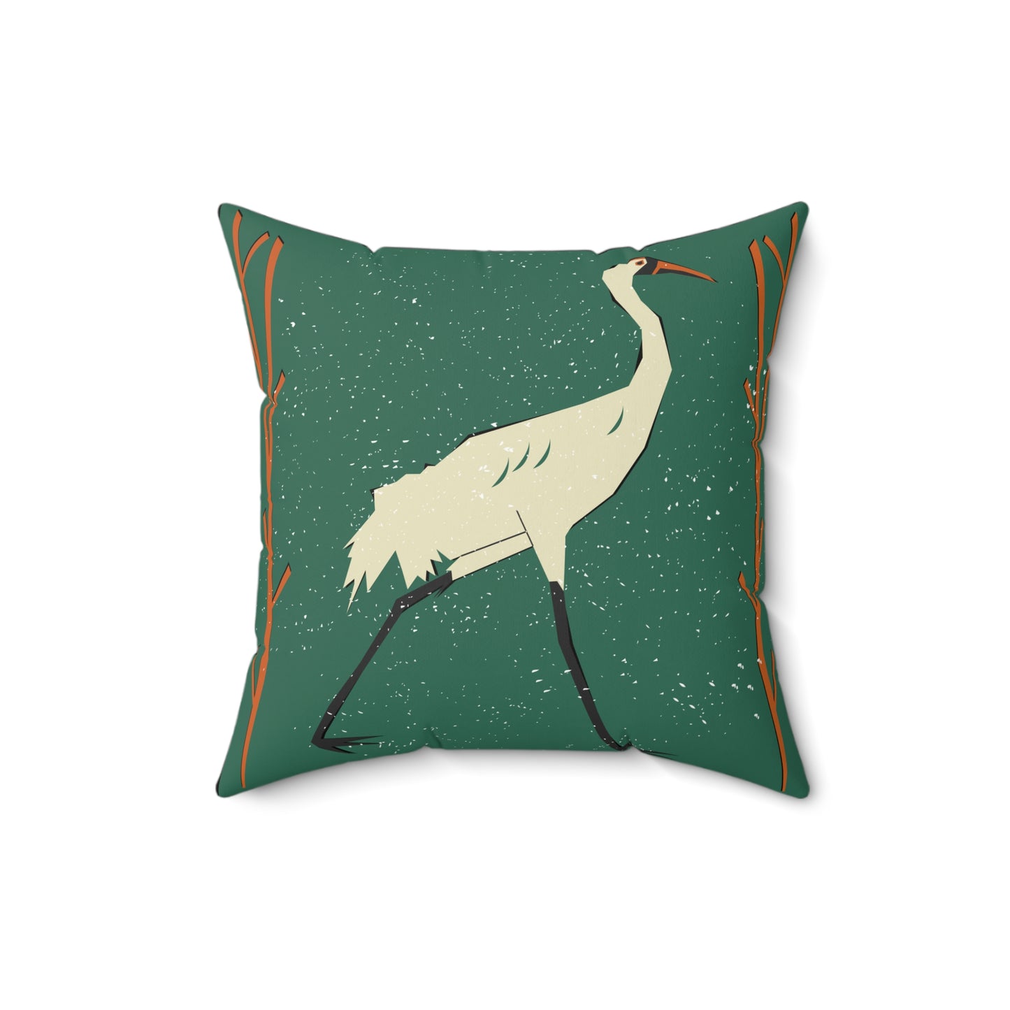 Nature-Inspired Rustic Stork Decorative Pillow, Boho Chic Cushion for Home Decor, Modern and Rustic Accent for Living Room, Gift for Nature Lovers
