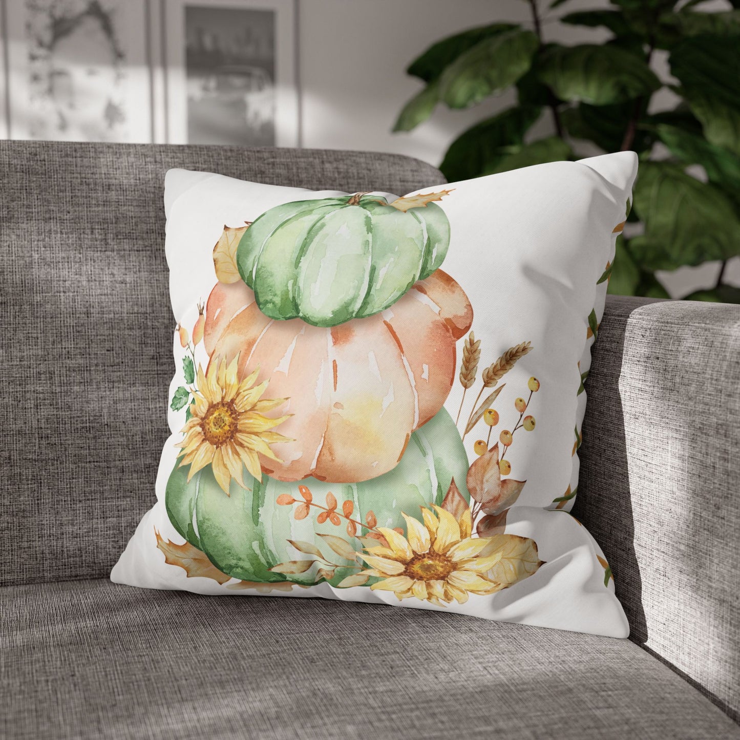 Fall Pumpkin Decor Pillowcase, Cozy Autumn Throw Pillow, Farmhouse Cushion Cover, Seasonal Home Accent, Thanksgiving Gift