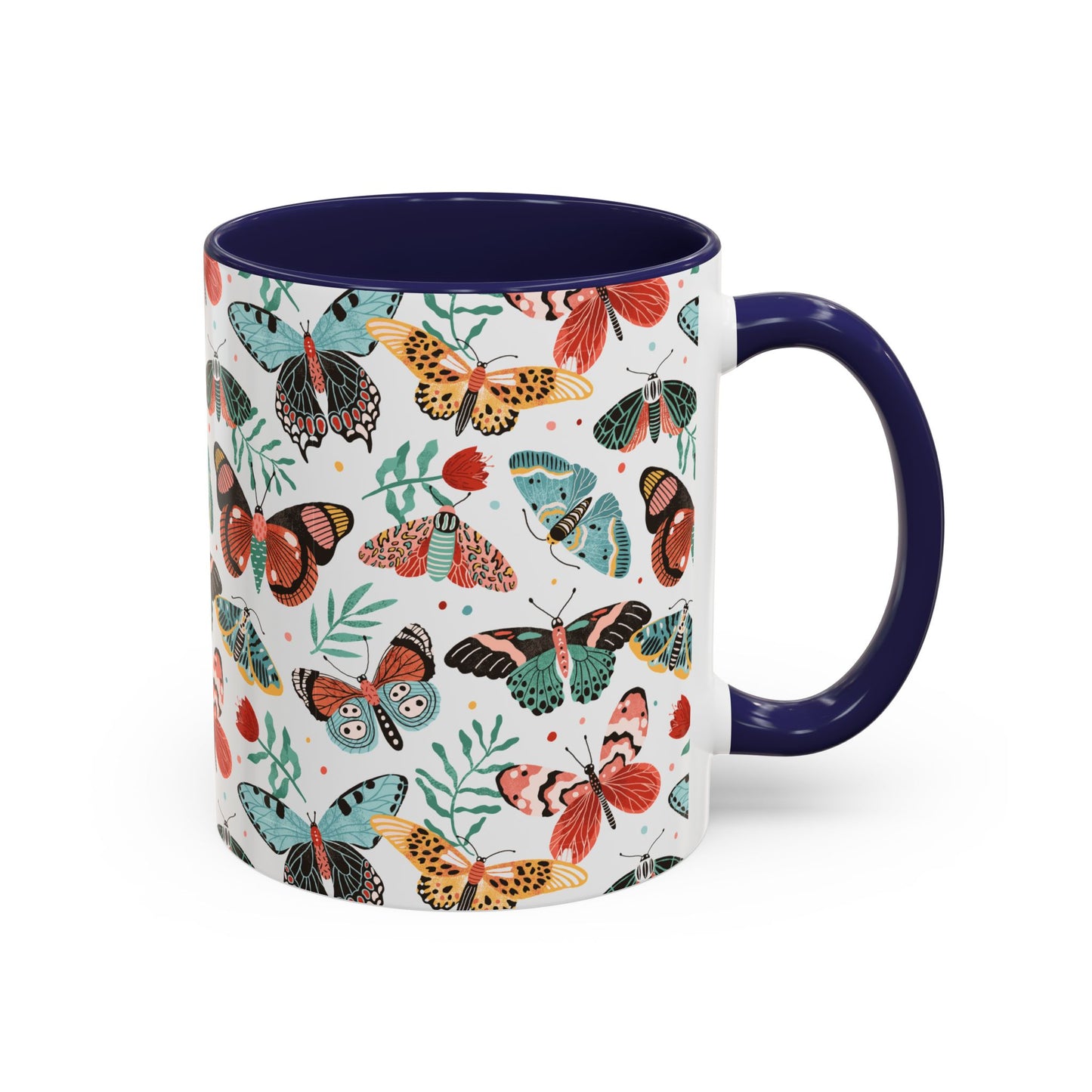 Mug Butterfly Breeze Turquoise and Rich Red