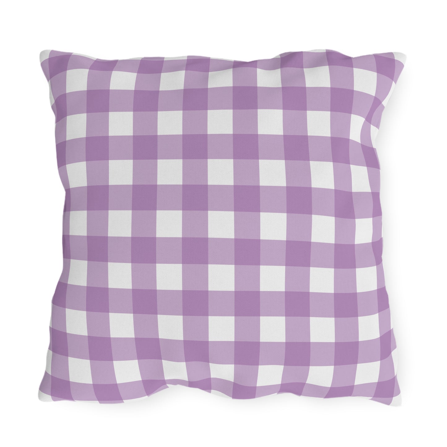 Floral Gingham Outdoor Pillows - Cozy Purple Decor for Patios and Gardens