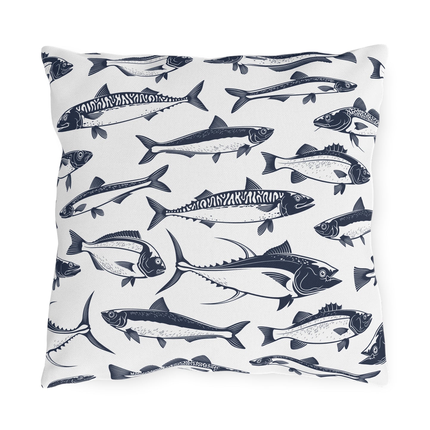 Outdoor Pillow - Nautical Fish Stylish Patio Cushion for Summer BBQs and Beach Parties