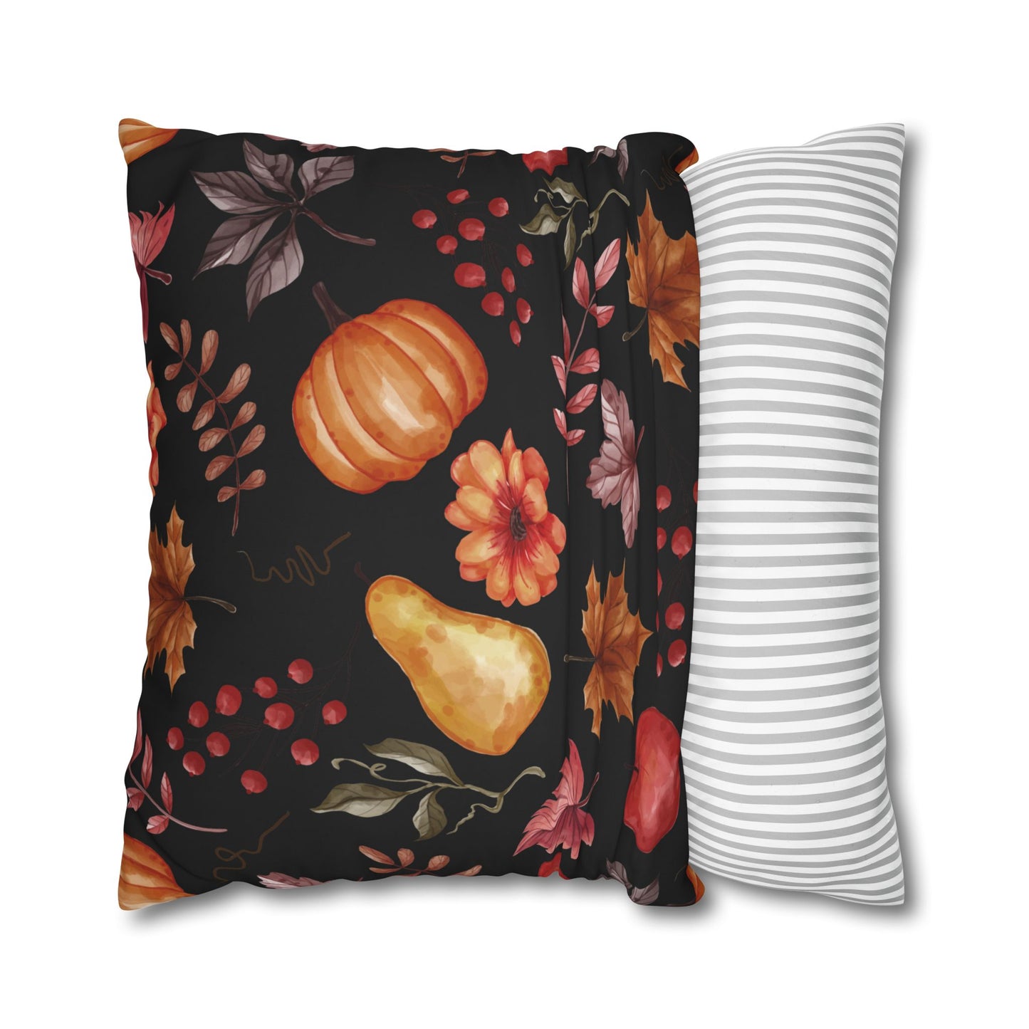 Fall Harvest Decorative Pillowcase, Cozy Home Decor, Autumn Cushion Cover, Thanksgiving Gift, Floral Throw Pillow