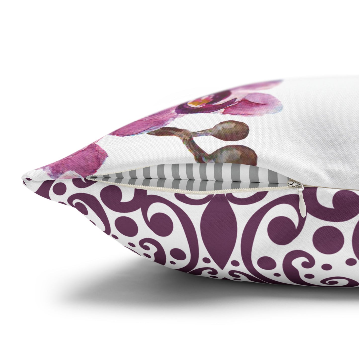 Floral Poly Canvas Pillowcase, Home Decor, Throw Pillow, Wedding Gift, Bedroom Accents, Floral Design Pillow