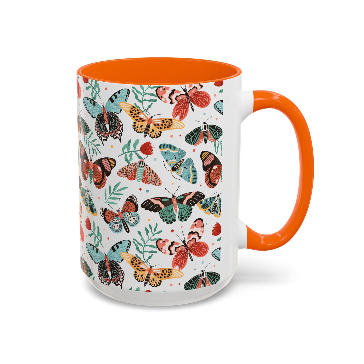 Mug Butterfly Breeze Turquoise and Rich Red
