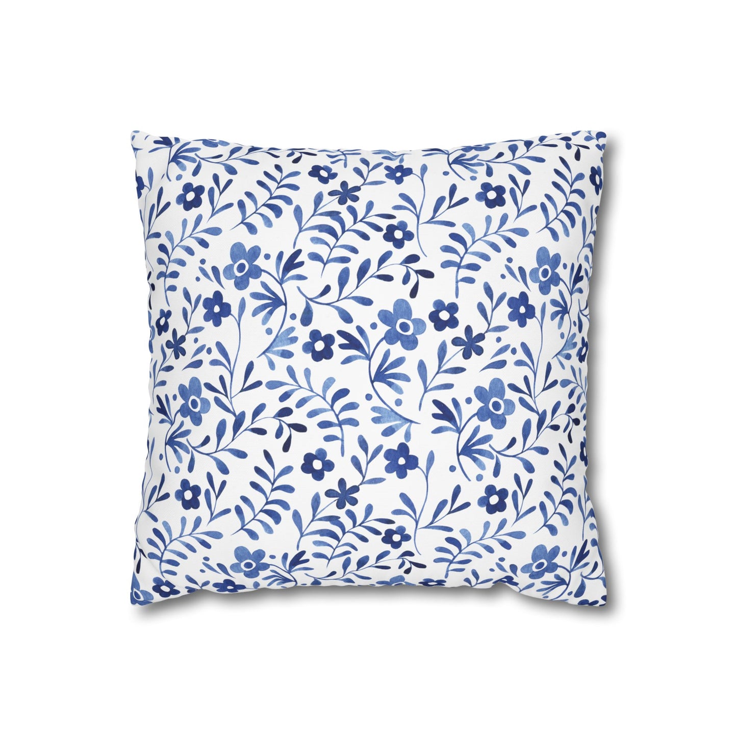 Floral Design Pillowcase - Cozy Home Decor, Decorative Cushion Cover, Blue & White Cushion, Gift for Homeowners, Floral Pillow