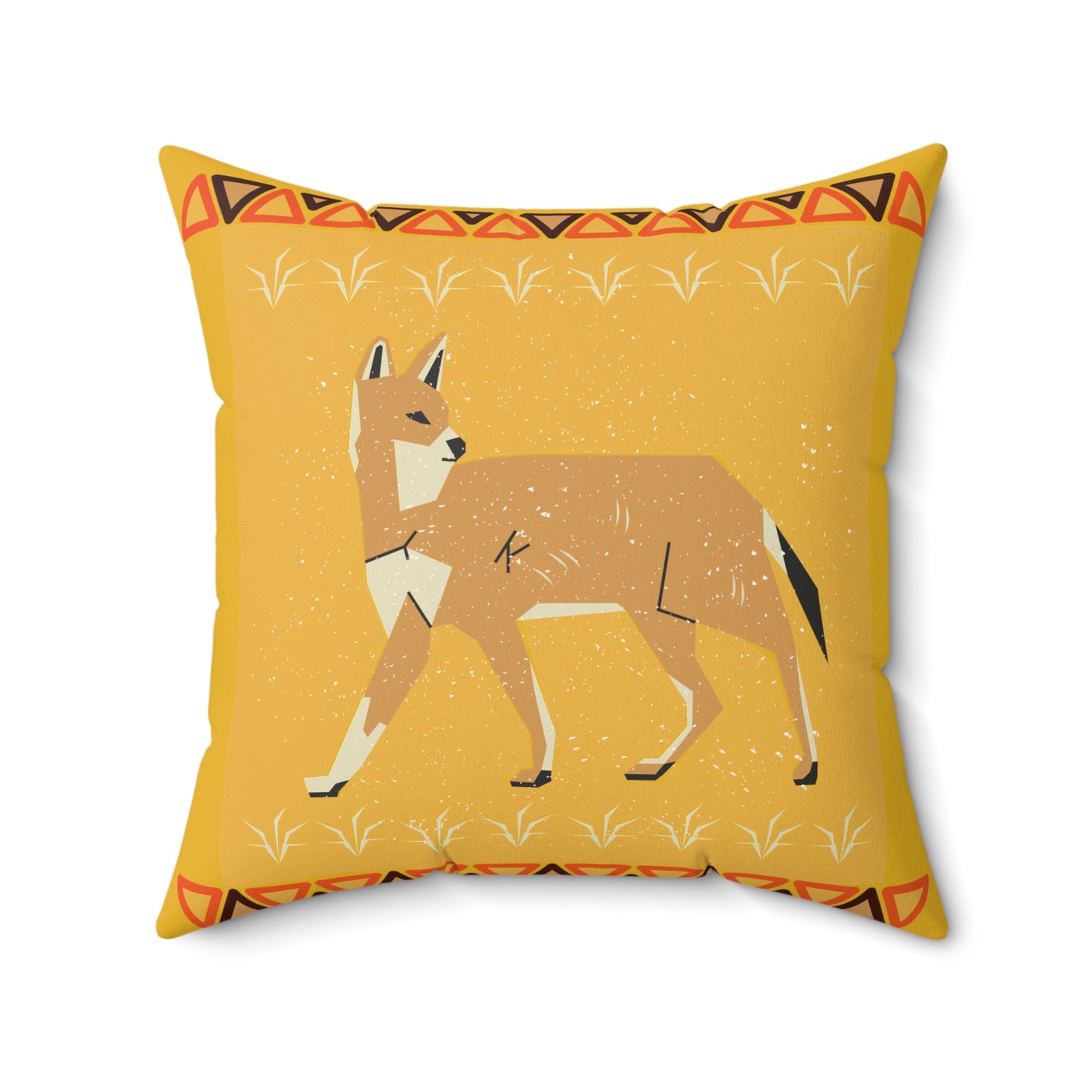 Desert Fox - Coyote Boho Accent Pillow - Southwestern and Tribal-Inspired Boho Style
