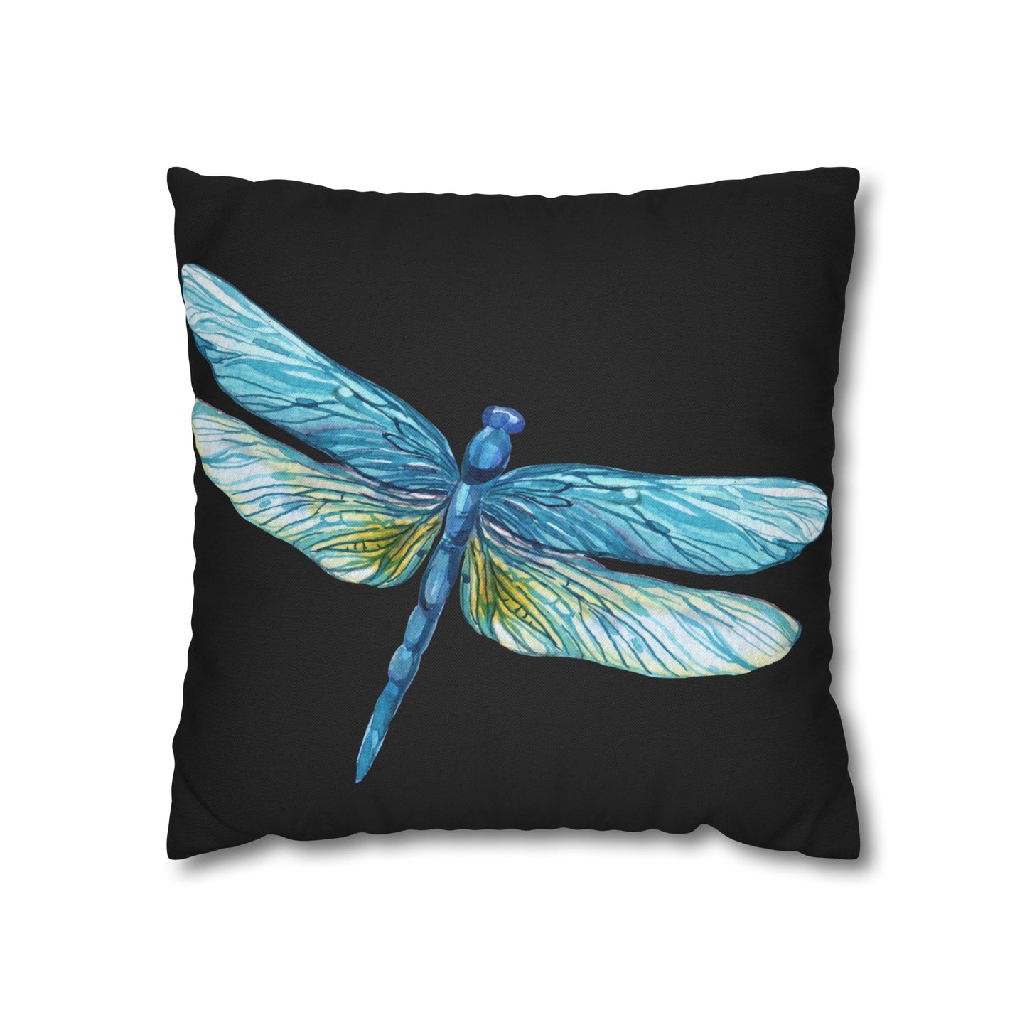 Midnight Sky and Turquoise Dragonfly Decorative Pillowcase, Home Decor, Living Room Accent, Gift for Nature Lovers, Bird Lovers, Boho Home