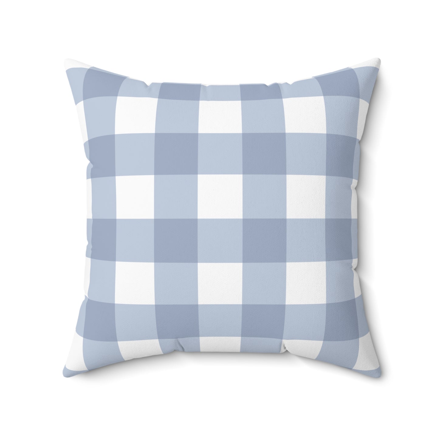 Blue Checkered Spun Polyester Square Pillow – Cozy Home Decor Accent