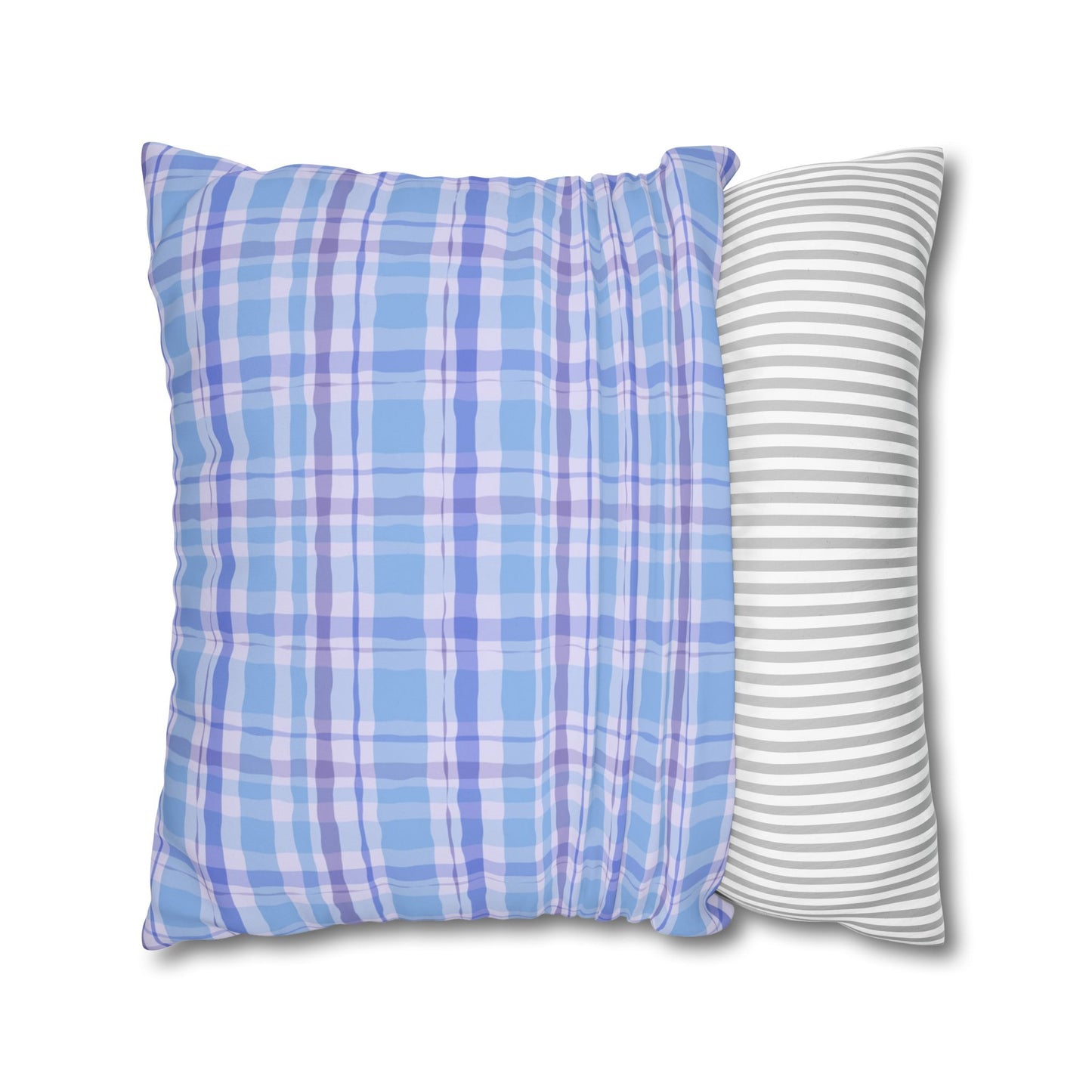 Cozy Blue Plaid Pillowcase, Soft Throw Pillow Cover, Decorative Cushion, Home Decor, Gifts for Her, Farmhouse Style