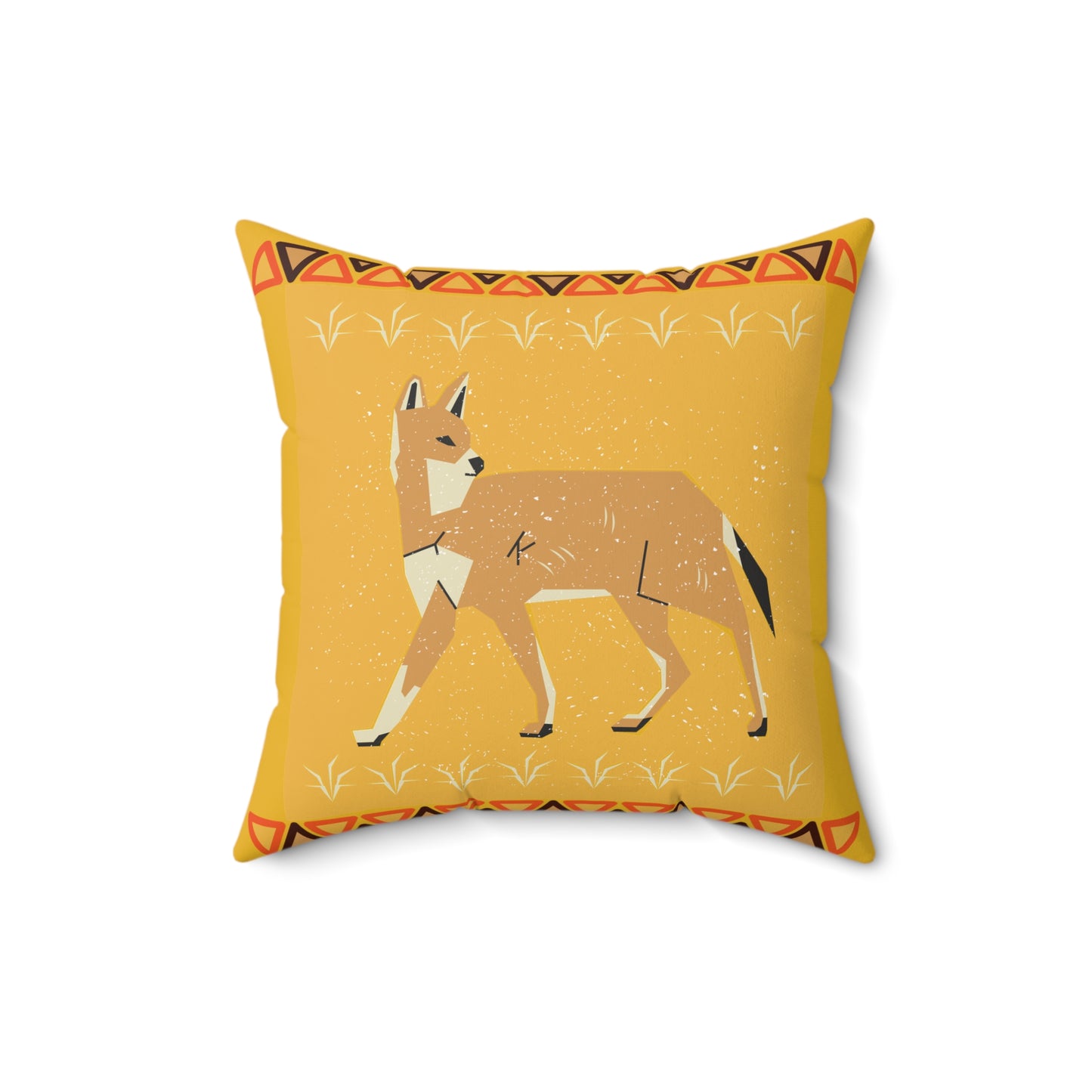 Desert Fox - Coyote Boho Accent Pillow - Southwestern and Tribal-Inspired Boho Style