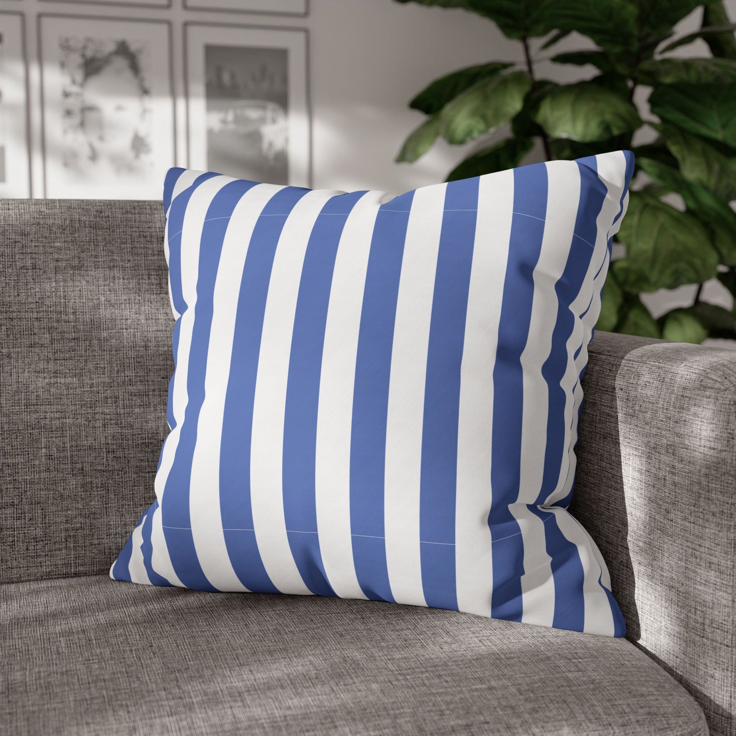 Cozy Striped Throw Pillowcase, Decorative Cushion Cover, Modern Home Decor, Gift for Friends, Nautical Themed Accent