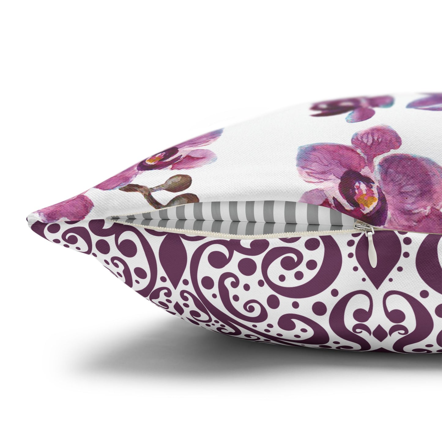 Floral Poly Canvas Pillowcase, Home Decor, Throw Pillow, Wedding Gift, Bedroom Accents, Floral Design Pillow