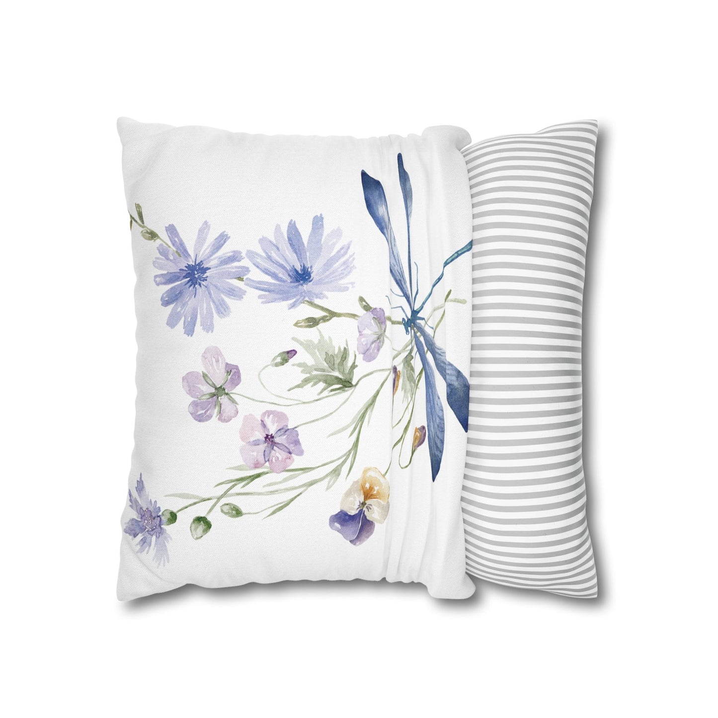 Floral Dragonfly Decorative Pillowcase | Home Décor, Gifts for Her, Couch Cushion Cover, Spring/Summer Accent, Nature Lover's Gift
