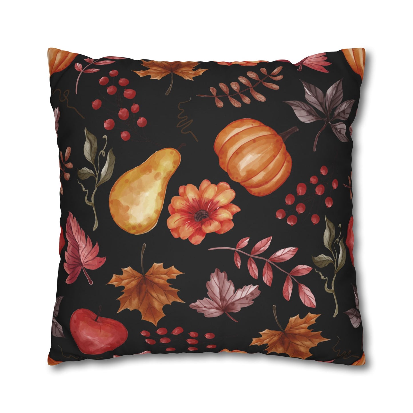 Fall Harvest Decorative Pillowcase, Cozy Home Decor, Autumn Cushion Cover, Thanksgiving Gift, Floral Throw Pillow